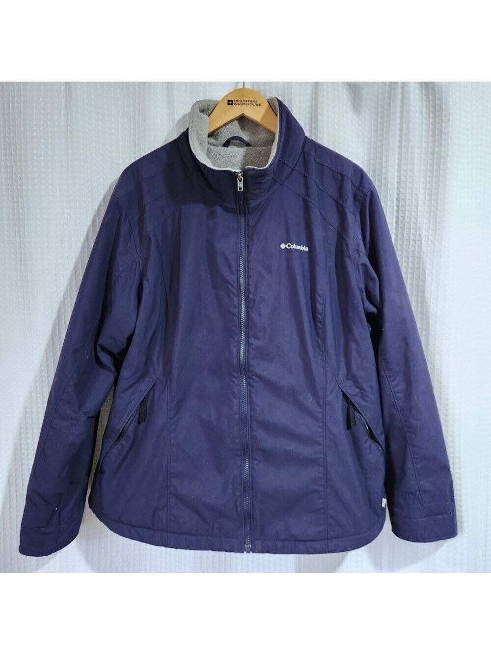 Columbia Women’s XL Jacket • Purple Zip Up Nylon Fleece Lined Fall Coat